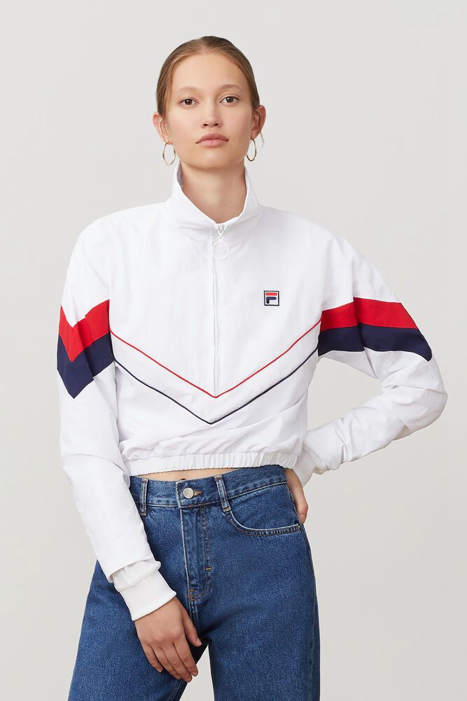 Fila Jacket Chiaki Wind Womens White - India STZ-204798